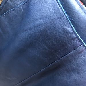 Leather genuine Maje pencil skirt with side zipper